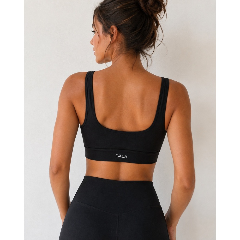 T/ALA Skinluxe Medium Support Sports Bra Black Small Recycled Nylon Lycra Sport